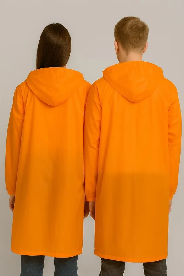 Orange_Polyester_Solid_Raincoat_For_Men_&_Women