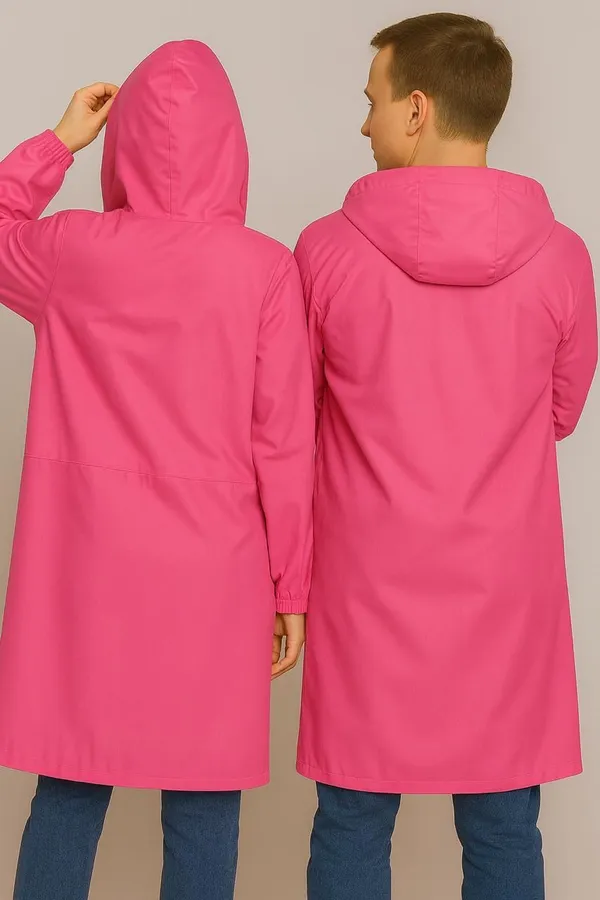 Pink_Polyester_Solid_Raincoat_For_Men_&_Women