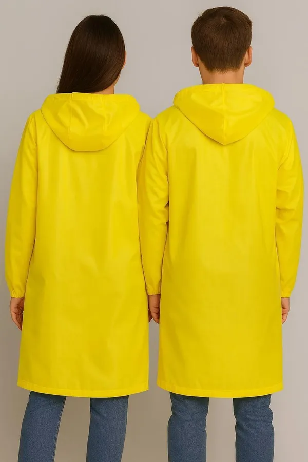Yellow_Polyester_Solid_Raincoat_For_Men_&_Women