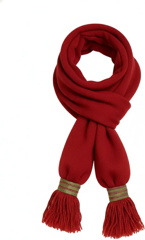 Red_Wool_Blend_Solid_Muffler_For_Girls