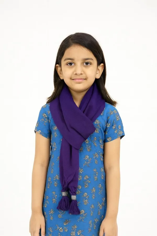 Dark_Blue_Wool_Blend_Solid_Muffler_For_Girls
