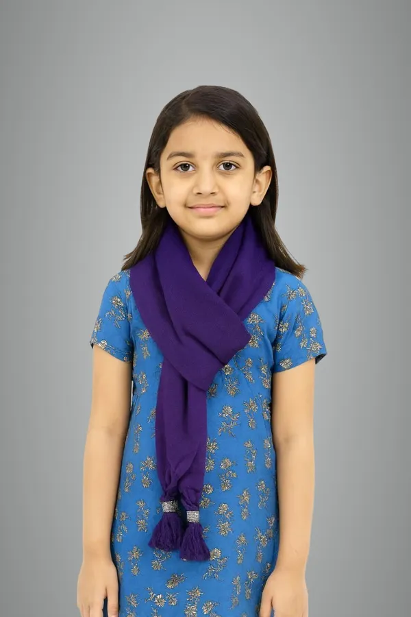 Dark_Blue_Wool_Blend_Solid_Muffler_For_Girls