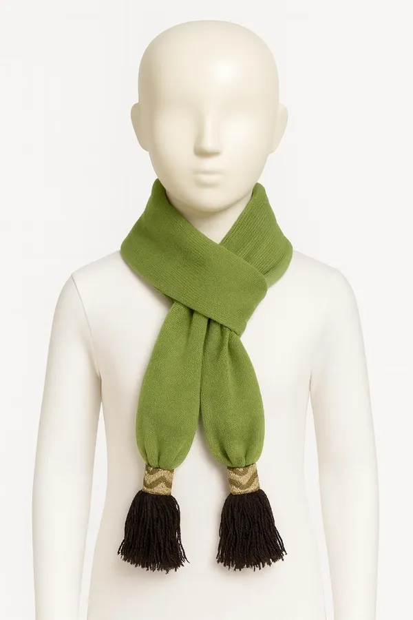 Green_Wool_Blend_Solid_Muffler_For_Girls