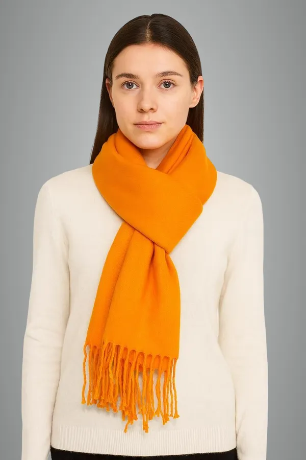 Orange_Wool_Solid_Shawl_For_Women