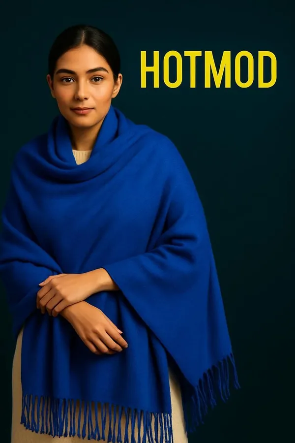 Blue_Wool_Solid_Shawl_For_Women