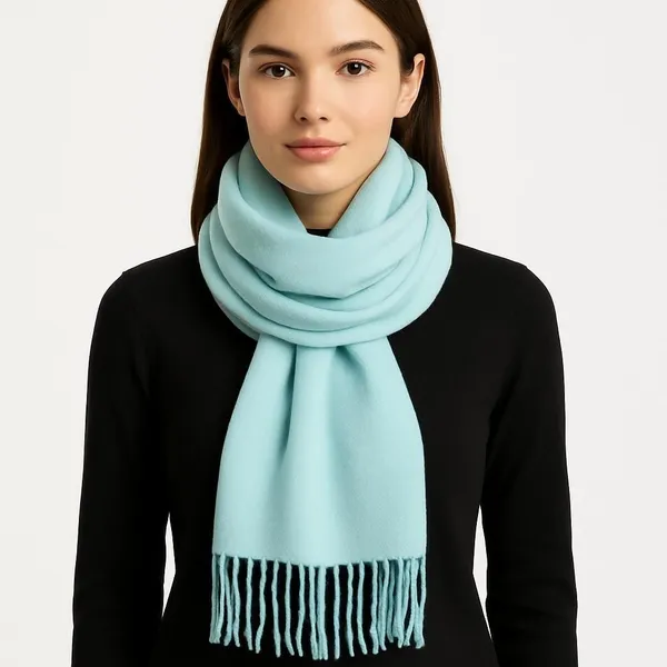 Light_Blue_Wool_Solid_Shawl_For_Women