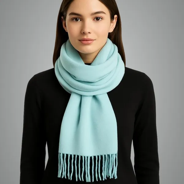 Light_Blue_Wool_Solid_Shawl_For_Women