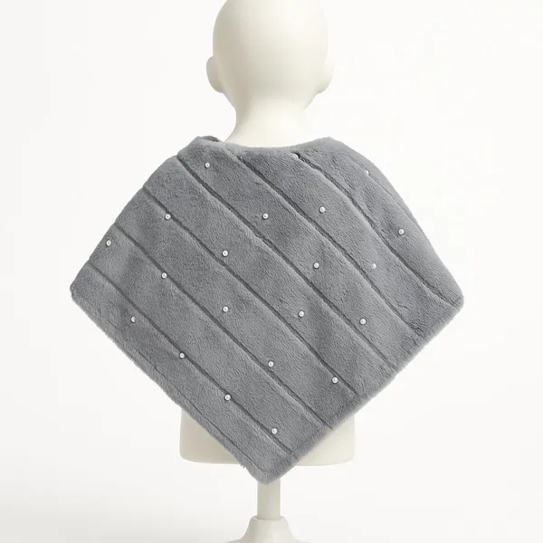 Grey_Velvet_Poncho_For_Girls