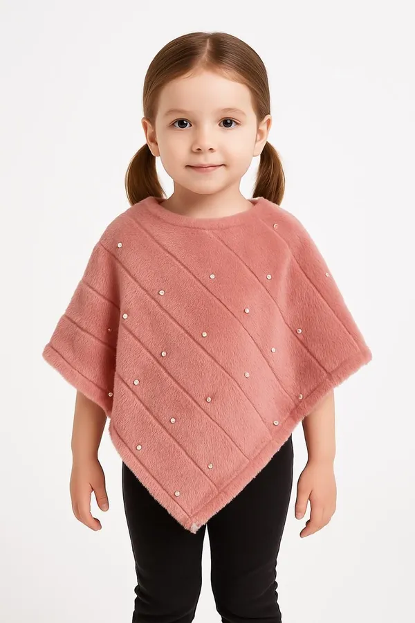Pink_Velvet_Poncho_For_Girls