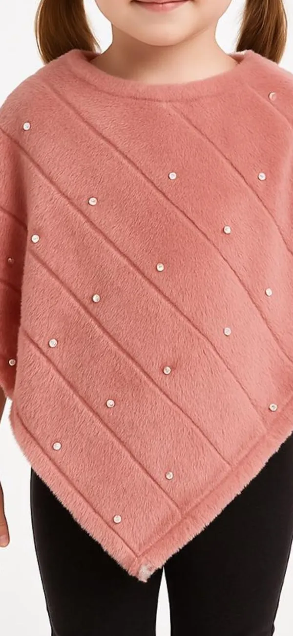 Pink_Velvet_Poncho_For_Girls