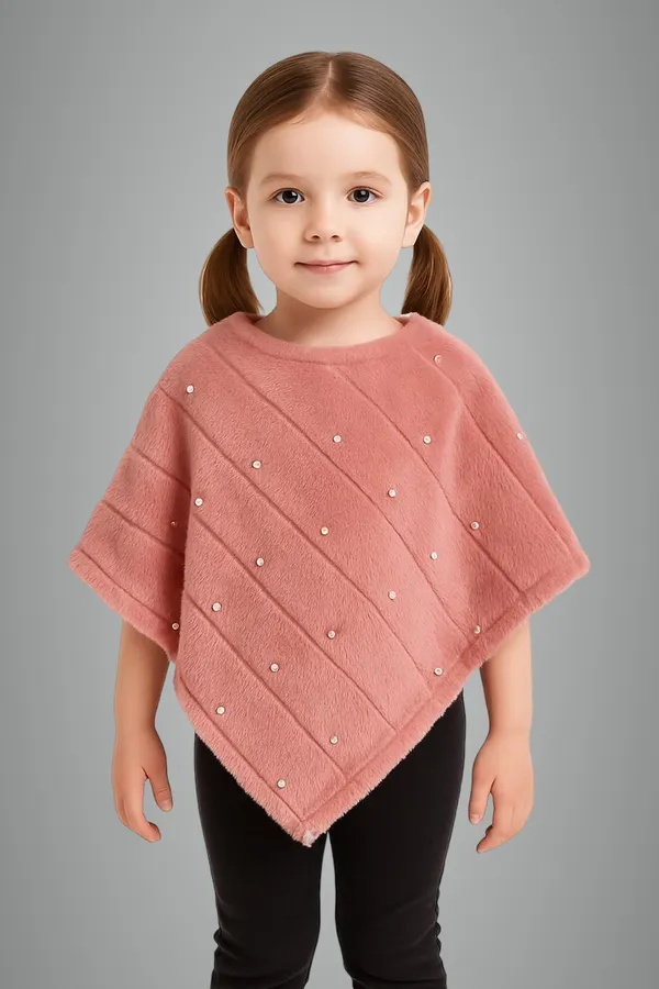 Pink_Velvet_Poncho_For_Girls