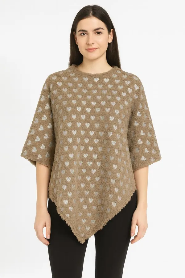 Brown_Velvet_Poncho_For_Women