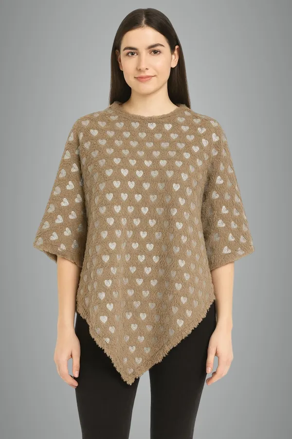 Brown_Velvet_Poncho_For_Women