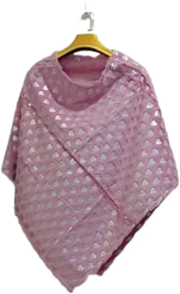 Pink_Velvet_Poncho_For_Women