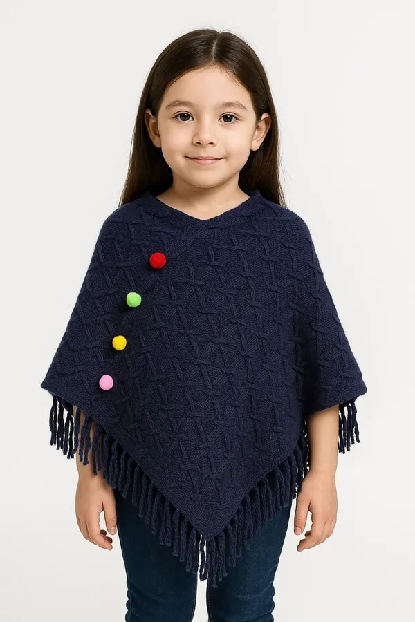 Dark_Blue_Velvet_Poncho_For_Girls