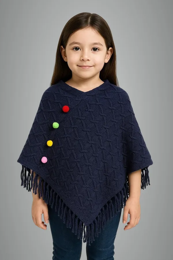 Dark_Blue_Velvet_Poncho_For_Girls