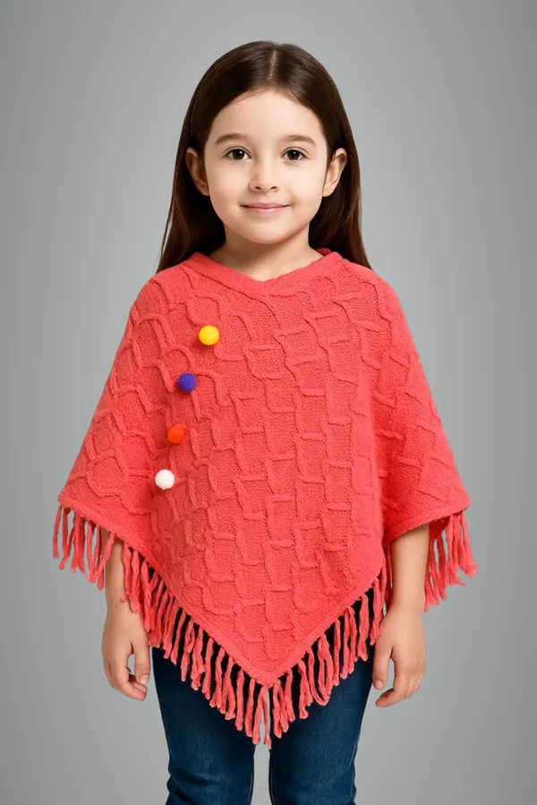 Peach_Velvet_Poncho_For_Girls