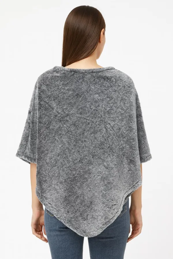 Grey_Velvet_Poncho_For_Women