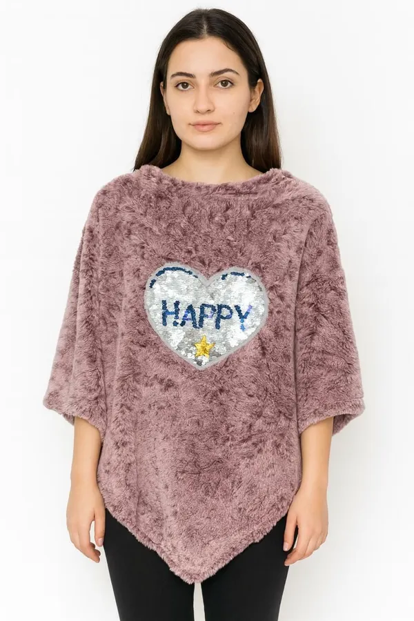 Pink_Velvet_Poncho_For_Women