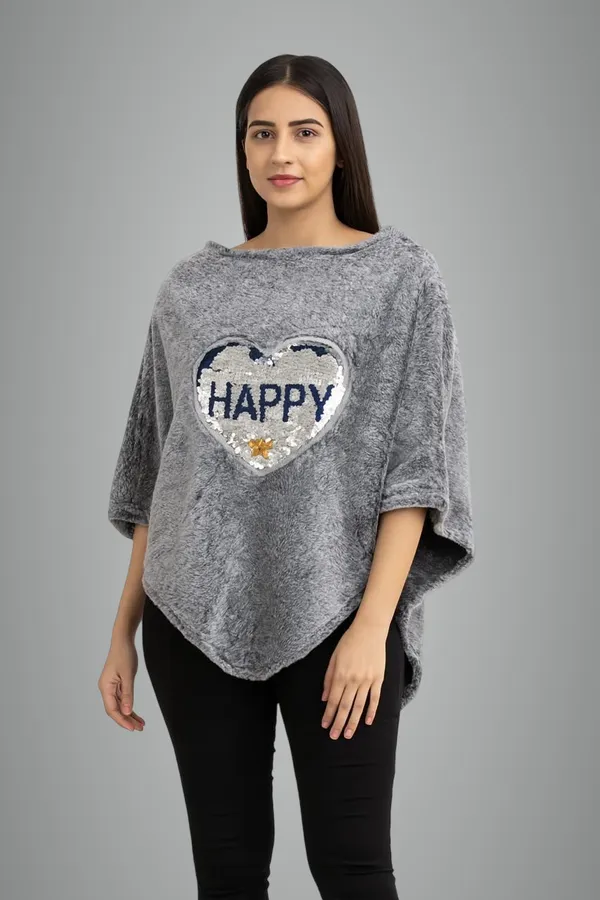 Light_Blue_Velvet_Poncho_For_Women