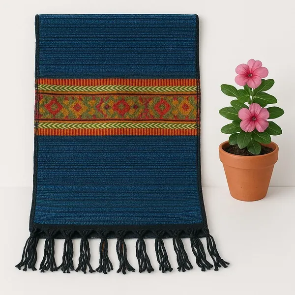 Blue_Wool_Blend_Printed_Muffler_For_Men