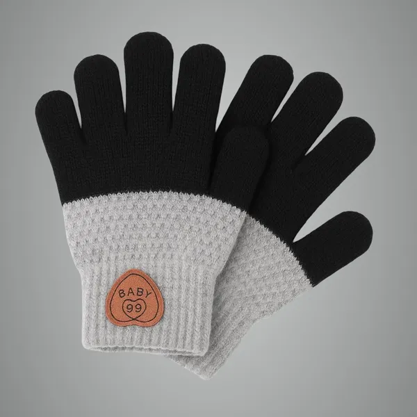 Black_&_Grey_Wool_Blend_Glove_For_Boys_&_Girls