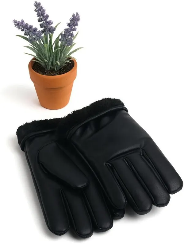 Black_Leather_Solid_Winter_Gloves_For_Men