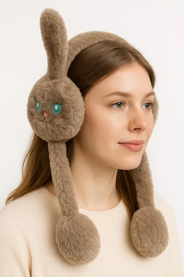 Brown_Soft_Cozy_Fleece_Earmuffs_For_Kids_&_Adults