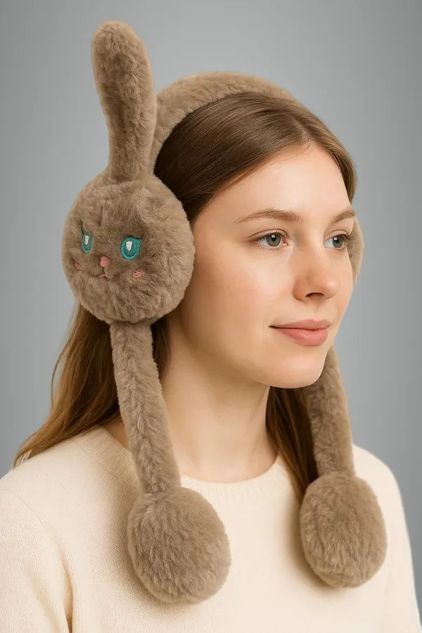 Brown_Soft_Cozy_Fleece_Earmuffs_For_Kids_&_Adults