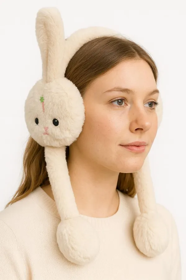White_Soft_Cozy_Fleece_Earmuffs_For_Kids_&_Adults