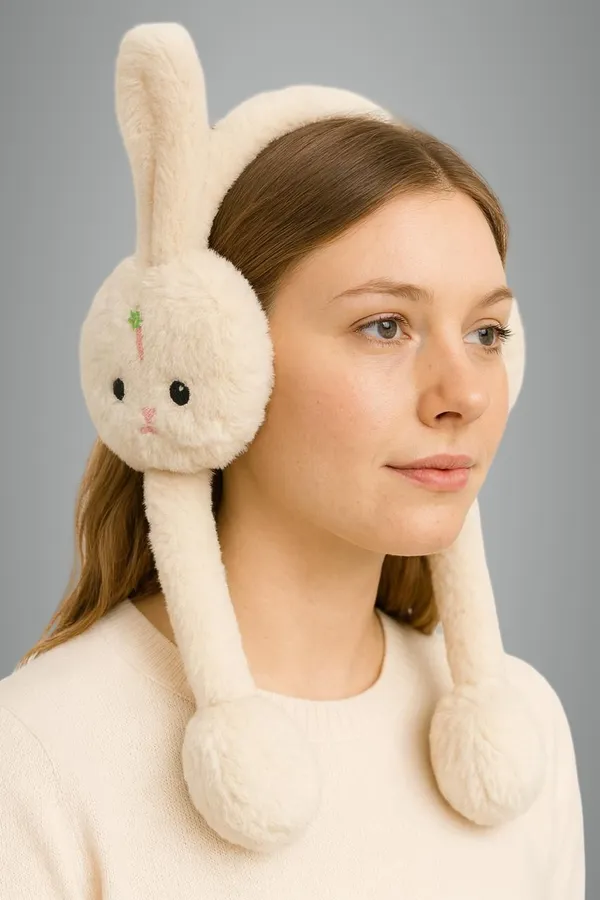 White_Soft_Cozy_Fleece_Earmuffs_For_Kids_&_Adults