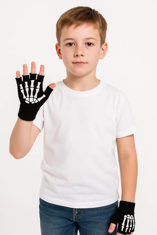 Black_Wool_Blend_Glove_For_Boys_&_Girls