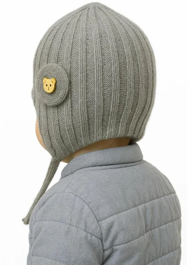 Grey_Wool_Blend_Cap_For_Boys_&_Girls