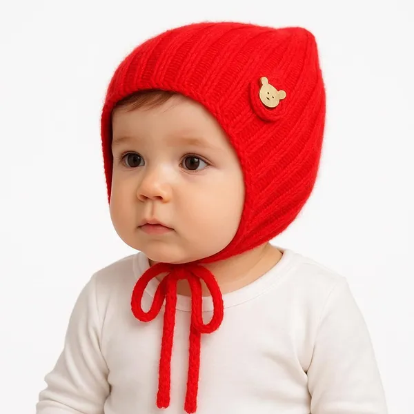Red_Wool_Blend_Cap_For_Boys_&_Girls