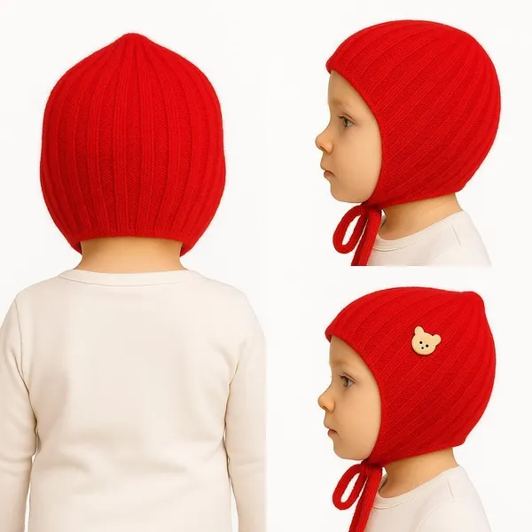 Red_Wool_Blend_Cap_For_Boys_&_Girls