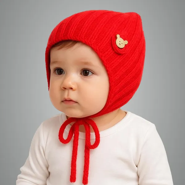 Red_Wool_Blend_Cap_For_Boys_&_Girls