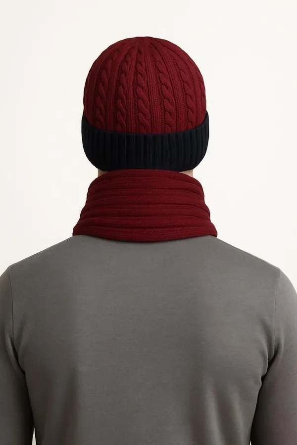 Maroon_Wool_Blend_Solid_Muffler_For_Men