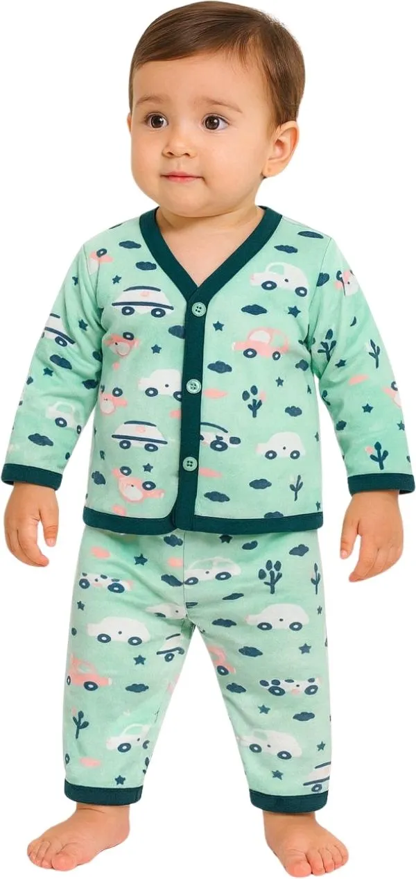 Green_Cotton_Blend_Casual_Shirt_Pyjama_For_Baby_Boys_&_Baby_Girls