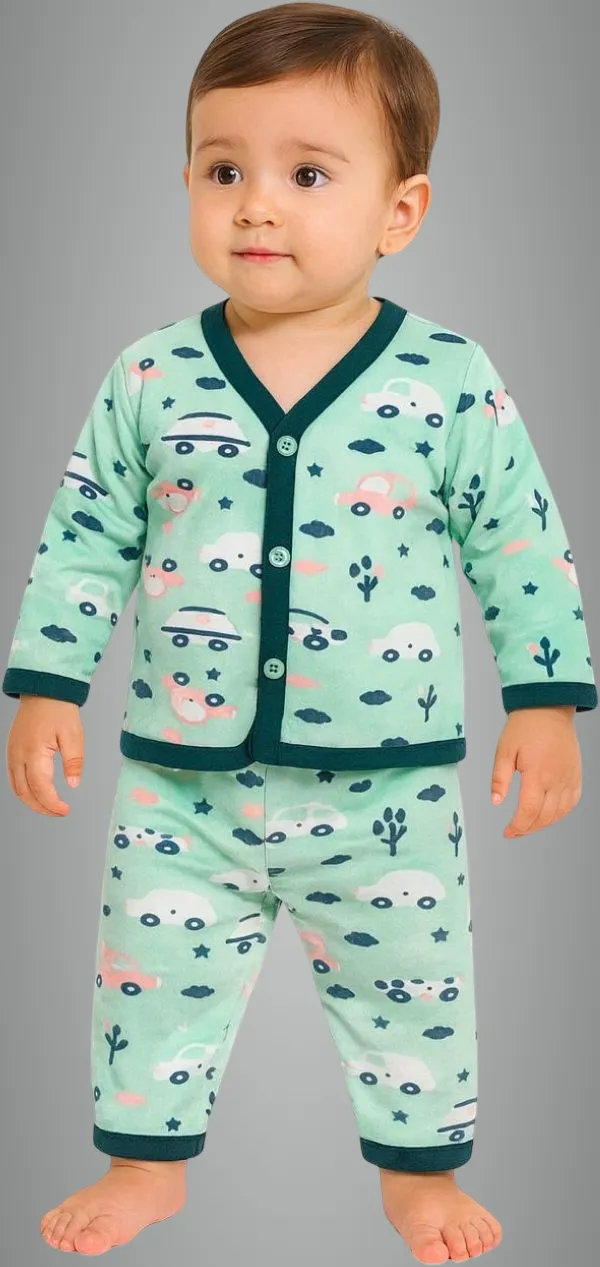 Green_Cotton_Blend_Casual_Shirt_Pyjama_For_Baby_Boys_&_Baby_Girls