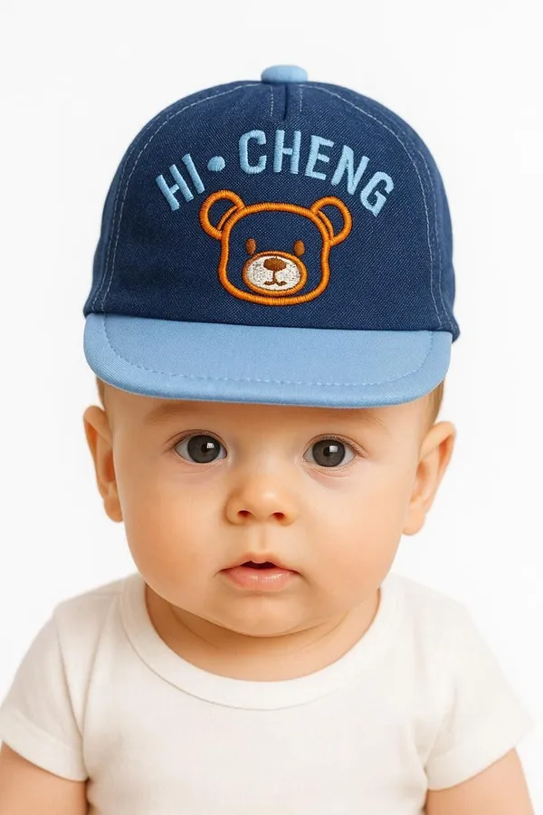 Light_Blue_Cotton_Blend_Cap_For_Boys_&_Girls