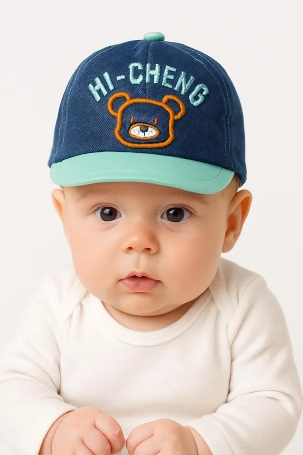 Light_Blue_Cotton_Blend_Cap_For_Boys_&_Girls