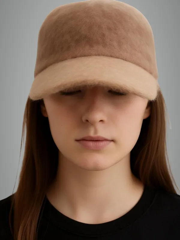 Brown_Wool_Solid_Sports/Regular_Cap_For_Women