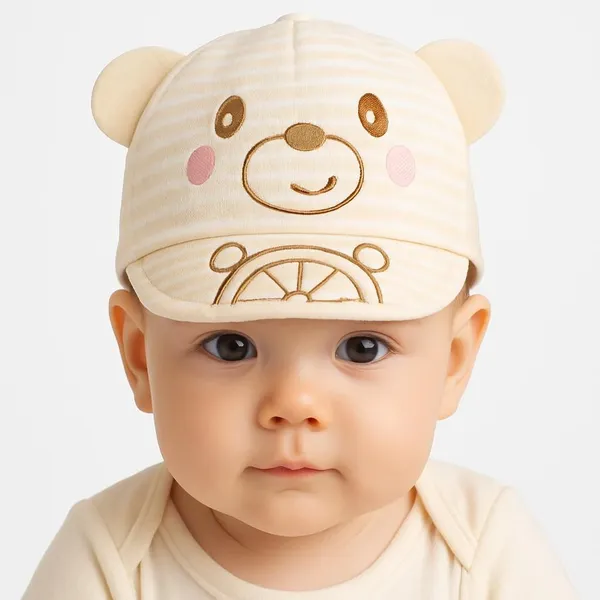 Beige_Cotton_Blend_Cap_For_Boys_&_Girls