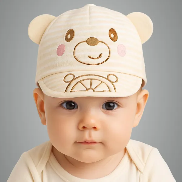 Beige_Cotton_Blend_Cap_For_Boys_&_Girls