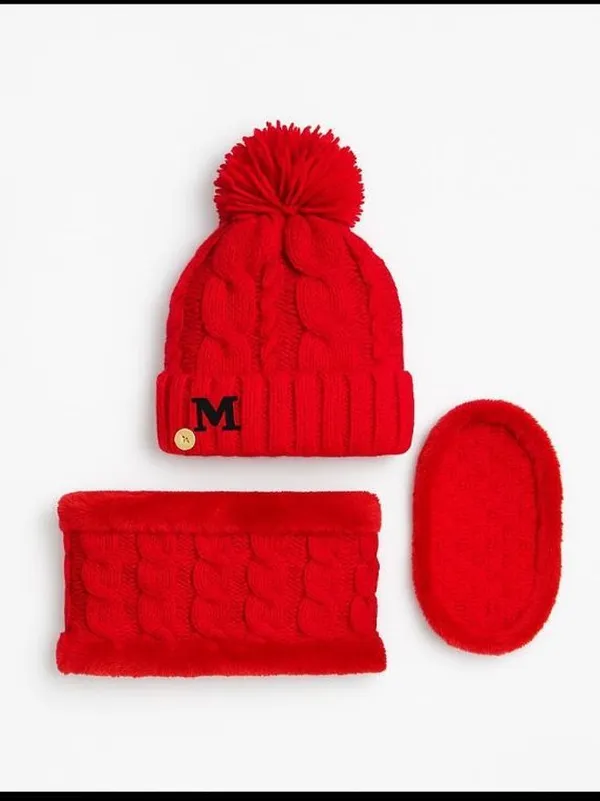 Red_Wool_Solid_Beanie_Cap_For_Women