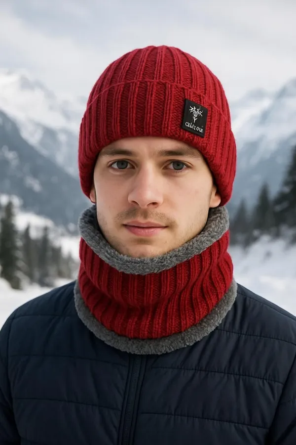 Maroon_Acrylic_Wool_Solid_Sports/Regular_Cap_For_Men_&_Women