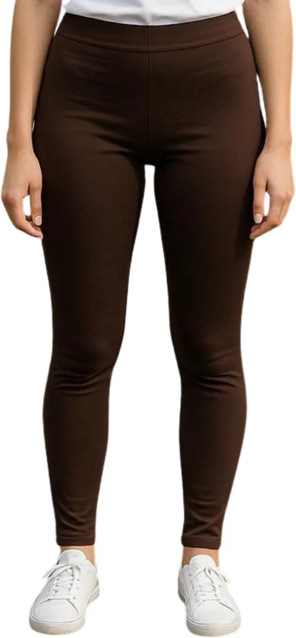 Brown_Cotton_Blend_Ankle_Length_Western_Wear_Legging_For_Women