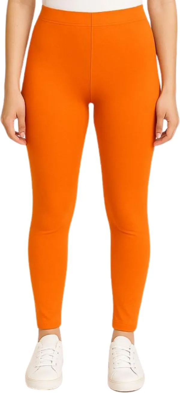 Orange_Cotton_Blend_Ankle_Length_Western_Wear_Legging_For_Women