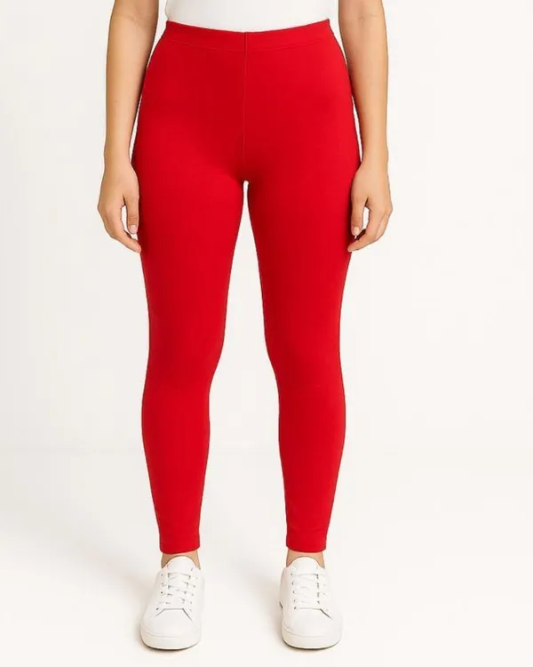 Red_Cotton_Blend_Ankle_Length_Western_Wear_Legging_For_Women