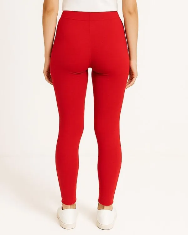 Red_Cotton_Blend_Ankle_Length_Western_Wear_Legging_For_Women